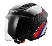 LS2 Casque Moto Jet Airflow II Rush Blanc/Bleu/Rouge XL