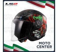 Casque Jet LS2 OF616 Airflow II Noir Brillant Happy Dreams Taille XL (61-62 Cm.)