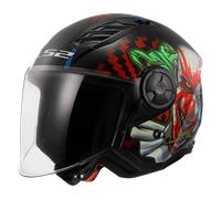 LS2, Casque Moto Jet Airflow II Happy Dreams Matt Black, XXXL