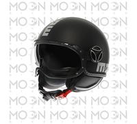 Casque Jet Momo Design FGTR EVO Mono Noir Mat Argent ECE 22.06 Double Visière