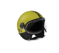 Casque Jet Momodesign FGTR Classic Jaune Mat Logo Noir Taille XS