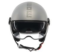 Casque Jet Momodesign FGTR EVO Hip Matt Grey/Cerulean Grey