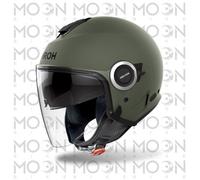 Casque Jet Moto Airoh Helyos Color Vert Militaire Mat ECE 22.06 Visière Solaire