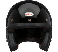 Casque Jet Moto Bell Custom 500 Vintage Mono Couleur Noir Brillant - GLOSS BLACK