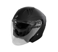 Casque Jet Moto Scooter STORMER Run Black Matt ECE 22.06 Écran Solaire Intégré Préparé Bluetooth L