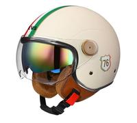 Casque Jet Moto Vintage 3/4 Casque Mobylette avec Double Visière Homologué ECEDOT Rétro Demi Casques Moto Vélo Scooter Chopper pour Adultes Homme Et Femme Casques Demi-Jet 6,XL:61-62CM