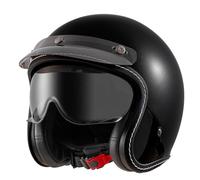 Casque Jet Moto Vintage Casque Mobylette avec Visière Demi Casques Moto Vélo Scooter Chopper pour Adultes Homme Et Femme Sécurité Anti-Collision Casques Homologué ECEDOT 6,XXL:63-64CM