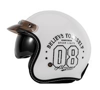 Casque Jet Moto Vintage Casque Mobylette avec Visière Demi Casques Moto Vélo Scooter Chopper pour Adultes Homme Et Femme Sécurité Anti-Collision Casques Homologué ECEDOT 4,XL:61-62CM