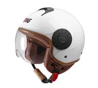 Casque Jet Moto Vintage, Rétro Open Face Bols Casque avec Lunettes ntérieur Respirant Fermeture Rapide, Casques Motard Jet 3/4 Certificat ECE, Universel Homme Et Femme Casque Jet F,L=(59-60CM)