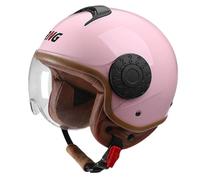 Casque Jet Moto Vintage, Rétro Open Face Bols Casque avec Lunettes ntérieur Respirant Fermeture Rapide, Casques Motard Jet 3/4 Certificat ECE, Universel Homme Et Femme Casque Jet G,L=(59-60CM)