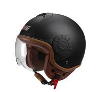 Casque Jet Moto Vintage, Rétro Open Face Bols Casque avec Lunettes ntérieur Respirant Fermeture Rapide, Casques Motard Jet 3/4 Certificat ECE, Universel Homme Et Femme Casque Jet B,L=(59-60CM)