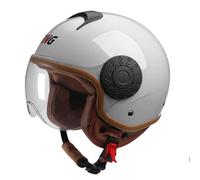 Casque Jet Moto Vintage, Rétro Open Face Bols Casque avec Lunettes ntérieur Respirant Fermeture Rapide, Casques Motard Jet 3/4 Certificat ECE, Universel Homme Et Femme Casque Jet E,L=(59-60CM)