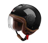 Casque Jet Moto Vintage, Rétro Open Face Bols Casque avec Lunettes ntérieur Respirant Fermeture Rapide, Casques Motard Jet 3/4 Certificat ECE, Universel Homme Et Femme Casque Jet C,XL=(61-62CM)