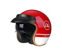 Casque Jet Moto Vintage, Rétro Open Face Bols Casque avec Lunettes VisièRe ntérieur Respirant Fermeture Rapide, Casques Motard Jet 3/4 Certificat ECE, Universel Homme Et Femme F,L=(59-60CM)