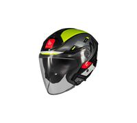 Casque Jet MT HELMETS COSMO SV SILENCE B3 Arancio Noir Laqué, Vis. Transparente