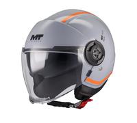 Casque Jet MT HELMETS VIALE SV S TASTY C4 GLOSS Gris/Orange, ECE 22.06