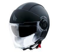 CASQUE JET MT VIALE SV DOUBLE ECRANS UNI NOIR MAT