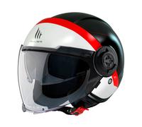 CASQUE JET MT VIALE SV S 68 UNIT A5 DOUBLE ECRANS NOIR MAT-ROUGE NACRE XS