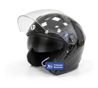 Casque Jet Noir Taille L Homologation ECE 22.06 - Double Écran Transparent avec Pare-Soleil Rétractable | Casque Moto Scooter Ventilé Confortable | Casque Homme Femme avec Visière Anti-Rayures