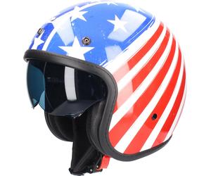Casque jet NZI ROLLING DUO MARDI GRAS bleu-rouge-blanc S