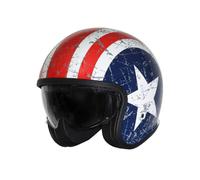 Casque Jet ORIGINE SPIRIT REBEL STAR Bleu/Rouge Brillant