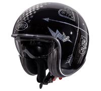 Premier Vintage NX Silver Chromed Casque jet, noir-argent, taille S pour homme