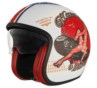 Premier Helmets 23 Vintage Pin Up8 Bm 22.06 Open Face Helmet Rouge,Blanc XS