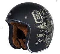 Casque Jet Primo Flying Wheel Bobber Cafe Race Noir Taille XS