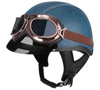 Casque Jet Rétro, Casque Moto, Casque Jet, Casque Scooter, Casque Demi-Coque Style Allemand, Casque Chopper Demi-Visage Vintage Homme Et Femme, Casque Scooter Homologué ECE A16,XXL:62-64cm