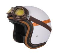 Casque Jet rétro Dot pour Moto avec visière Casques Ouverts Tendance adaptés aux Hommes et aux Femmes pour Les trajets Quotidiens et Les baladesXXL/63-64cm