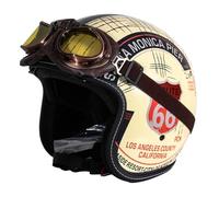 Casque Jet rétro Dot pour Moto avec visière Casques Ouverts Tendance adaptés aux Hommes et aux Femmes pour Les trajets Quotidiens et Les baladesS/55-56cm