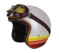 Casque Jet rétro Dot pour Moto avec visière Casques Ouverts Tendance adaptés aux Hommes et aux Femmes pour Les trajets Quotidiens et Les baladesS/55-56cm
