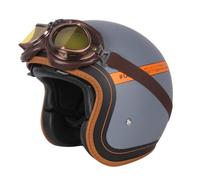 Casque Jet rétro Dot pour Moto avec visière Casques Ouverts Tendance adaptés aux Hommes et aux Femmes pour Les trajets Quotidiens et Les baladesXL/61-62cm