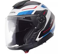 Casque Jet Schuberth J2 Sigma Bleu Blanc Brillant Scooter ECE2206