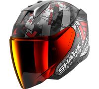 Casque Jet Shark SKWAL I3 JET HELLCAT Mat Black Chrom Red