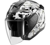 SHARK, Casque Moto Jet SKWAL Jet PRANZ Black White Gold KWQ, L