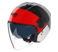 Casque Jet Urbain NOLAN N20-2 Visière Blocco 353 Noir Rouge