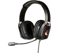 Konix Drakkar Casque Gaming Filaire Mistlur pour PC - Haut-parleurs 40 mm - Microphone Flexible - Câble 2 m - Rétroéclairage LED - Noir et Rouge
