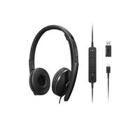 Casque Lenovo 4XD1M39029 Arceau Filaire USB Type-C Noir, Écouteurs 20-20000Hz, Microphone Intégré avec Suppression de Bruit, Impédance 2200 Ohm
