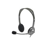 Casque Logitech H111 Arceau Binaural Gris, Connecteur 3.5mm, Fréquence 20-20000 Hz, Micro Boom 100-16000 Hz, Câble 2.35m, Impédance 32 Ohm