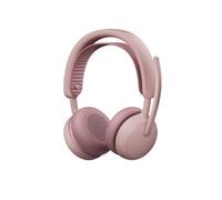 Logitech Micro-casque sur-oreille 2 ES – Bluetooth, USB-C, suppresseur de bruit actif – Rose
