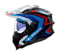 Casque LS2 MX701 EXPLORER CARBON FRONTIER II BLANC BLEU-06 (brillant)