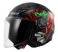 LS2 Casque moto Jet OF616 Airflow II Happy Dreams Noir mat Taille M