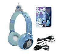 Casque lumineux pliable Bluetooth® et filaire avec un design d'une tiare de l'univers de La Reine des Neiges avec limitation du