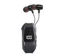 Casque mains libres rétractable - Affichage numérique - Microphone antibruit - Clips de collier avec système de perche réglable - Communication claire pour camionneur de bureau - Utilisation