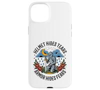 Casque Masque Les Larmes Armure Cache Les peurs Chevalier Guerrier médiéval Coque pour iPhone 15 Plus