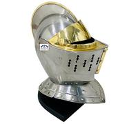 Casque médiéval européen fermé - Casque de chevalier en acier 18GA du XVIe siècle avec support pour reconstitution de GN
