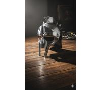 Casque médiéval fonctionnel de l'épagneuard Maximus Roman Gladiator Armor - Argenté