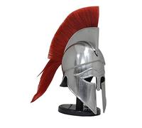 Casque médiéval grec corinthien armure avec plume rouge chevalier spartiate réplique costume d'Halloween pour adultes