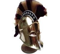 Casque médiéval grec corinthien armure grecque corinthienne casque noir et blanc casque spartiate avec support réplique